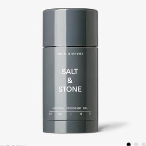 Salt and stone santal and vetiver deodorant gel.